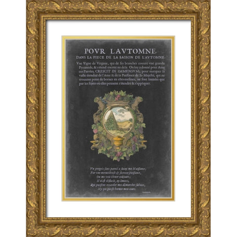 Vintage Bookplate II Gold Ornate Wood Framed Art Print with Double Matting by Vision Studio