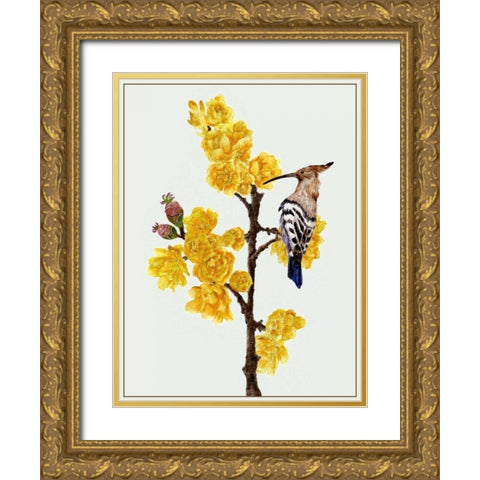 Chimonanthus Praecox II Gold Ornate Wood Framed Art Print with Double Matting by Wang, Melissa