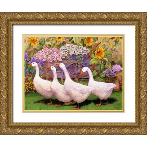 Garden March III Gold Ornate Wood Framed Art Print with Double Matting by Matcham, Marcia