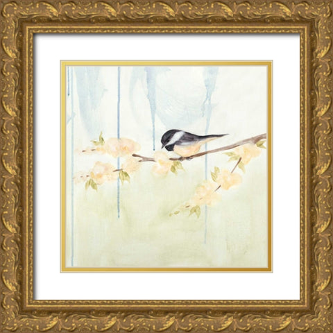Spring Chickadees III Gold Ornate Wood Framed Art Print with Double Matting by Reynolds, Jade