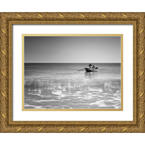 The Fishermen Gold Ornate Wood Framed Art Print with Double Matting by Henson, Martin