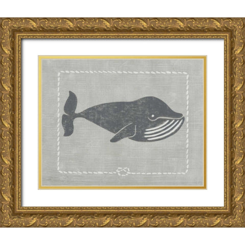 Whale of a Tale III Gold Ornate Wood Framed Art Print with Double Matting by Zarris, Chariklia