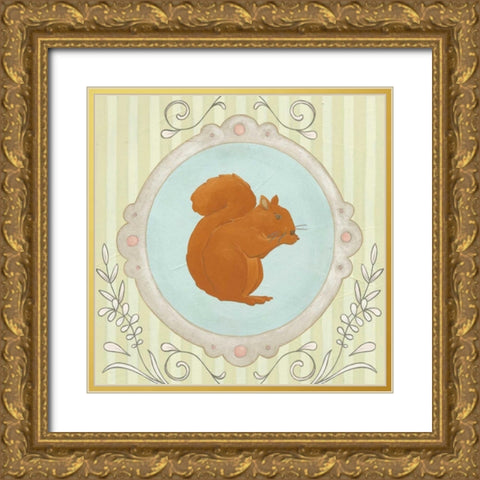 Forest Cameo I Gold Ornate Wood Framed Art Print with Double Matting by Vess, June Erica