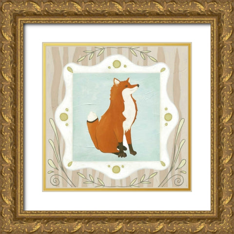 Forest Cameo III Gold Ornate Wood Framed Art Print with Double Matting by Vess, June Erica