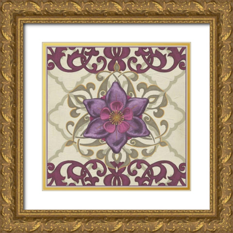 Imperial Garden III Gold Ornate Wood Framed Art Print with Double Matting by Vess, June Erica