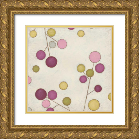 Molecular Blossoms III Gold Ornate Wood Framed Art Print with Double Matting by Vess, June Erica