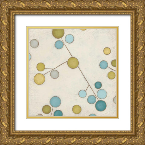 Molecular Blossoms IV Gold Ornate Wood Framed Art Print with Double Matting by Vess, June Erica