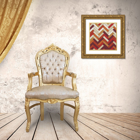 Parquet Prism IV Gold Ornate Wood Framed Art Print with Double Matting by Vess, June Erica