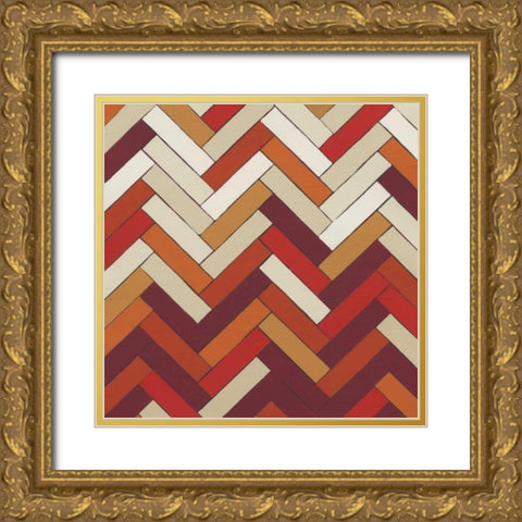 Parquet Prism IV Gold Ornate Wood Framed Art Print with Double Matting by Vess, June Erica