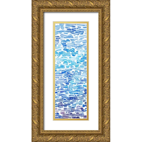 2-Up Winter River Rocks II Gold Ornate Wood Framed Art Print with Double Matting by Popp, Grace