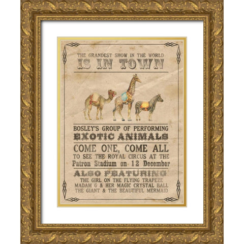 Vintage Circus III Gold Ornate Wood Framed Art Print with Double Matting by Popp, Grace
