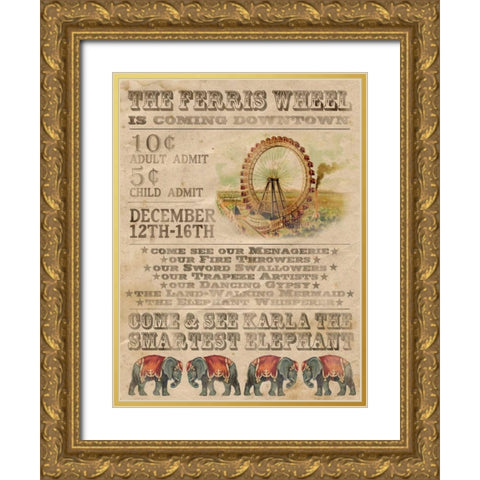 Vintage Circus IV Gold Ornate Wood Framed Art Print with Double Matting by Popp, Grace