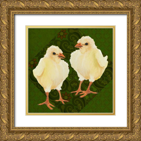 Yard Bird III Gold Ornate Wood Framed Art Print with Double Matting by Popp, Grace