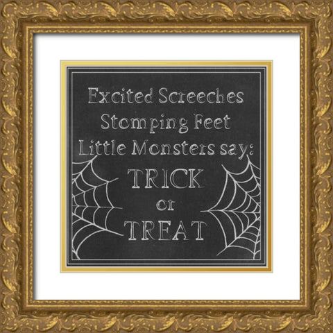 Spooky Chalkboard I Gold Ornate Wood Framed Art Print with Double Matting by Popp, Grace