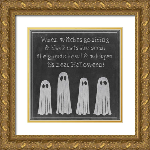 Spooky Chalkboard II Gold Ornate Wood Framed Art Print with Double Matting by Popp, Grace