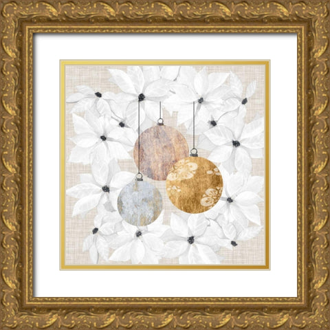 Sophisticated Christmas IV Gold Ornate Wood Framed Art Print with Double Matting by Popp, Grace