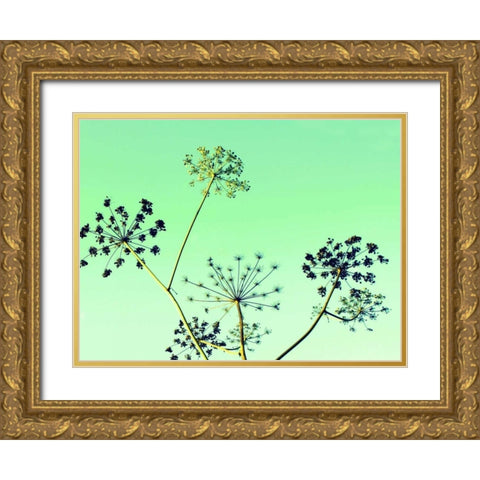 Cow Parsley II Gold Ornate Wood Framed Art Print with Double Matting by Bell, Lillian