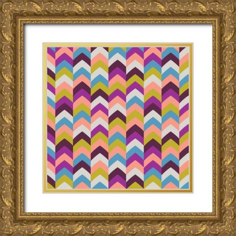 Arrows V Gold Ornate Wood Framed Art Print with Double Matting by Ketchum, Nicole