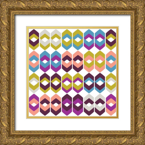 Retro Groove II Gold Ornate Wood Framed Art Print with Double Matting by Ketchum, Nicole