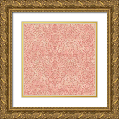 Downton Damask I Gold Ornate Wood Framed Art Print with Double Matting by Hoffman, Katia