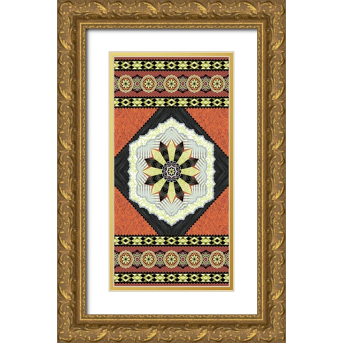 Endeavour Panel II Gold Ornate Wood Framed Art Print with Double Matting by Hoffman, Katia