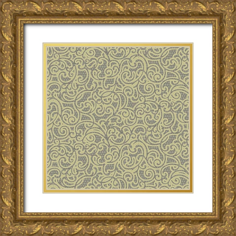 Sheer Romance Scroll I Gold Ornate Wood Framed Art Print with Double Matting by Hoffman, Katia