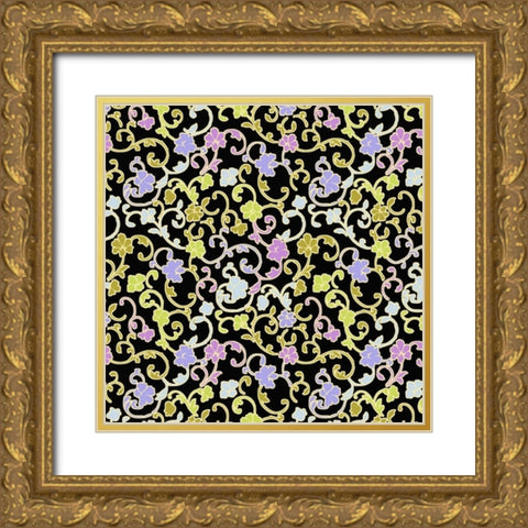 Vintage Calico II Gold Ornate Wood Framed Art Print with Double Matting by Hoffman, Katia