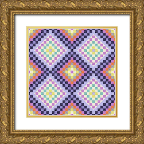 Vintage Geo I Gold Ornate Wood Framed Art Print with Double Matting by Hoffman, Katia