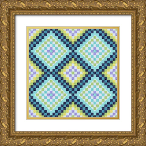 Vintage Geo II Gold Ornate Wood Framed Art Print with Double Matting by Hoffman, Katia