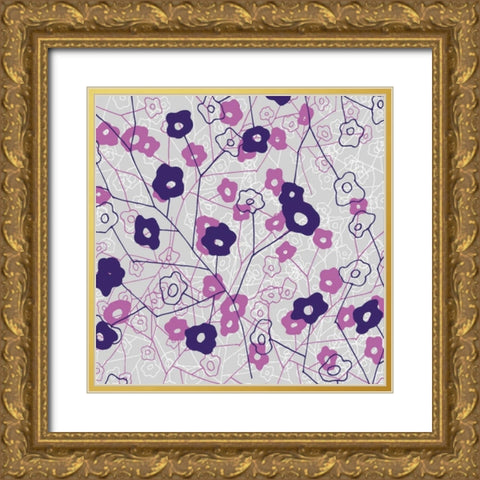 Cottage Rose Garden IV Gold Ornate Wood Framed Art Print with Double Matting by Benyon, Ali