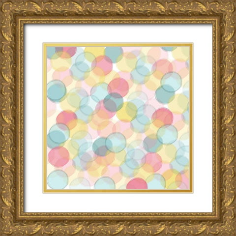 Popping Flowers V Gold Ornate Wood Framed Art Print with Double Matting by Benyon, Ali