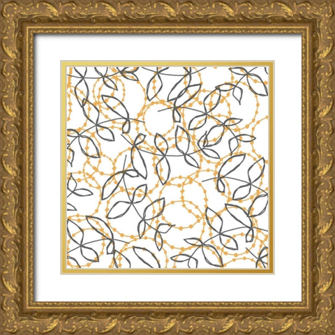 Daisy Chain II Gold Ornate Wood Framed Art Print with Double Matting by Benyon, Ali