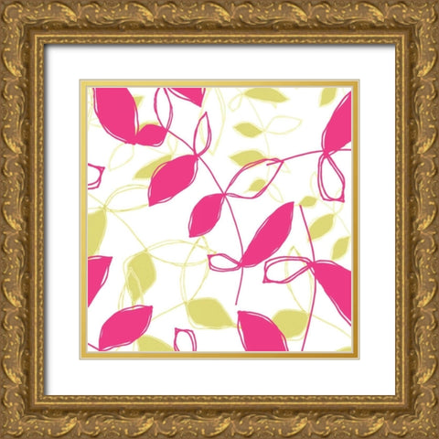 Daisy Chain III Gold Ornate Wood Framed Art Print with Double Matting by Benyon, Ali