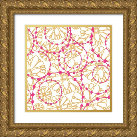Daisy Chain VII Gold Ornate Wood Framed Art Print with Double Matting by Benyon, Ali