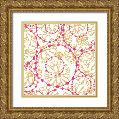 Daisy Chain VIII Gold Ornate Wood Framed Art Print with Double Matting by Benyon, Ali