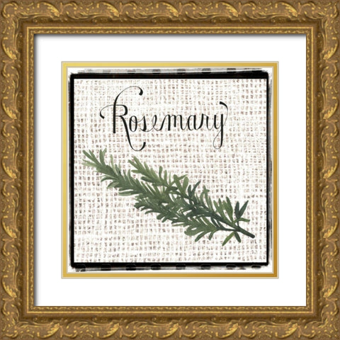 Burlap Herbs I Gold Ornate Wood Framed Art Print with Double Matting by Popp, Grace