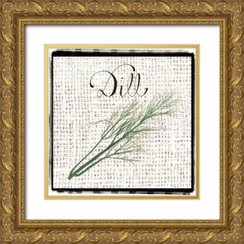 Burlap Herbs III Gold Ornate Wood Framed Art Print with Double Matting by Popp, Grace