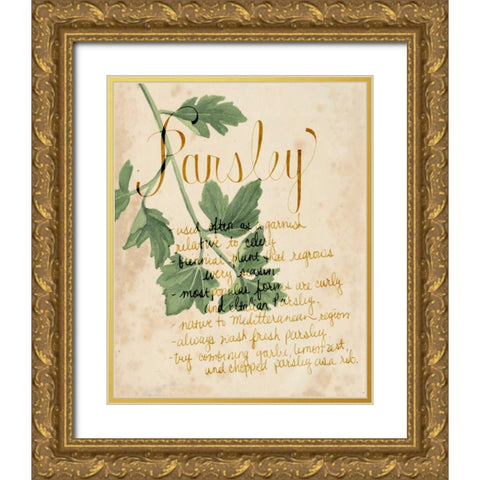 Herb Study V Gold Ornate Wood Framed Art Print with Double Matting by Popp, Grace