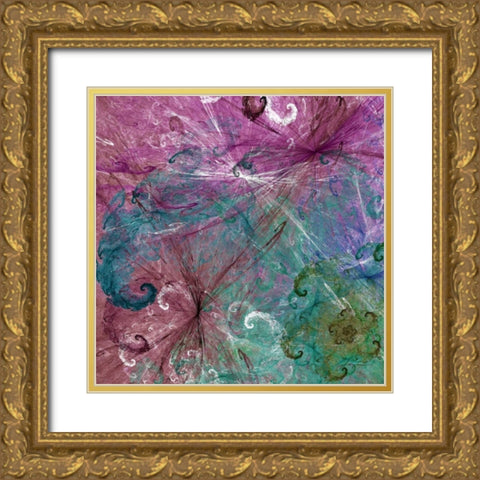 Spinout Tiles I Gold Ornate Wood Framed Art Print with Double Matting by Burghardt, James
