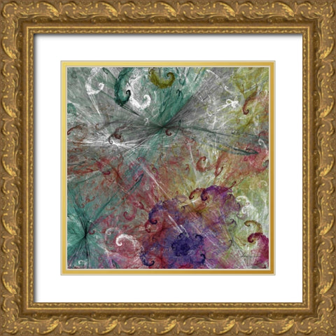 Spinout Tiles III Gold Ornate Wood Framed Art Print with Double Matting by Burghardt, James