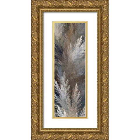 2-Up Pampas Panels I Gold Ornate Wood Framed Art Print with Double Matting by Burghardt, James