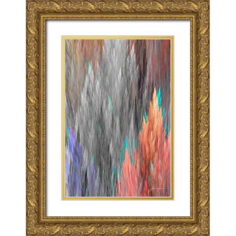 Brush Panels II Gold Ornate Wood Framed Art Print with Double Matting by Burghardt, James