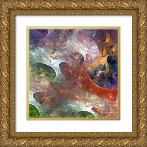 Lunar Tiles III Gold Ornate Wood Framed Art Print with Double Matting by Burghardt, James
