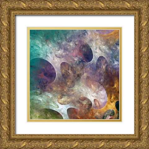 Lunar Tiles IV Gold Ornate Wood Framed Art Print with Double Matting by Burghardt, James