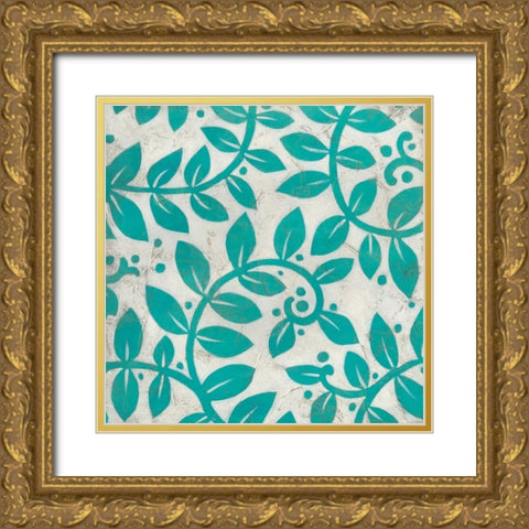 Vivid Vines III Gold Ornate Wood Framed Art Print with Double Matting by Vess, June Erica