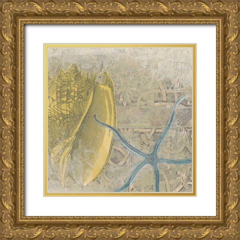 Coastal Cameo VII Gold Ornate Wood Framed Art Print with Double Matting by Vess, June Erica