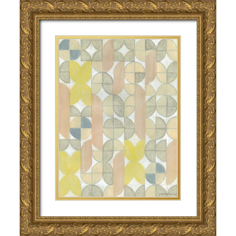 Radius Tile I Gold Ornate Wood Framed Art Print with Double Matting by Lam, Vanna