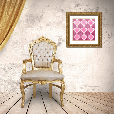 Watercolor Tile V Gold Ornate Wood Framed Art Print with Double Matting by Vess, June Erica