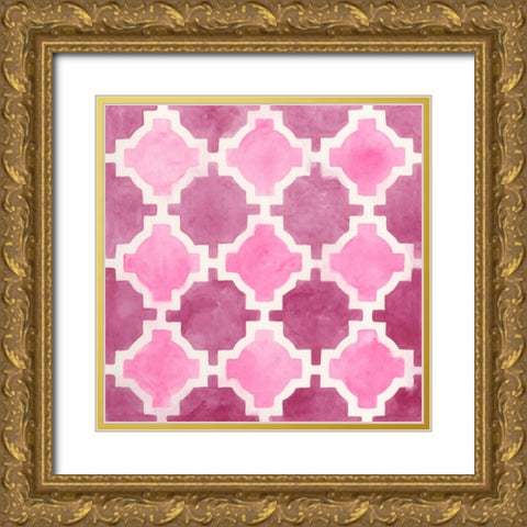 Watercolor Tile V Gold Ornate Wood Framed Art Print with Double Matting by Vess, June Erica
