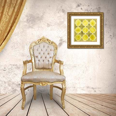 Watercolor Tiles VIII Gold Ornate Wood Framed Art Print with Double Matting by Vess, June Erica